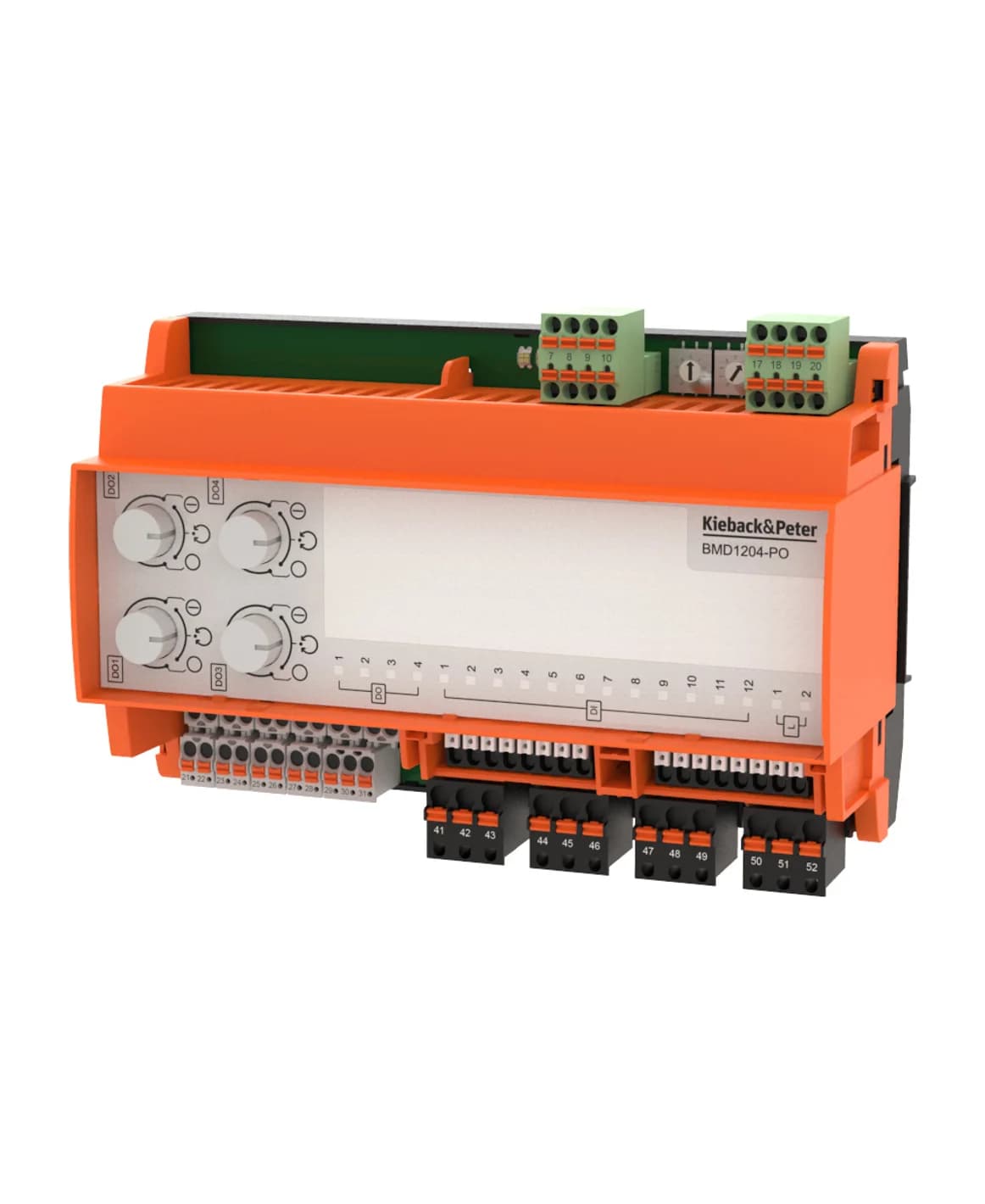 BMD1204-PO binary input/output module with local override bus