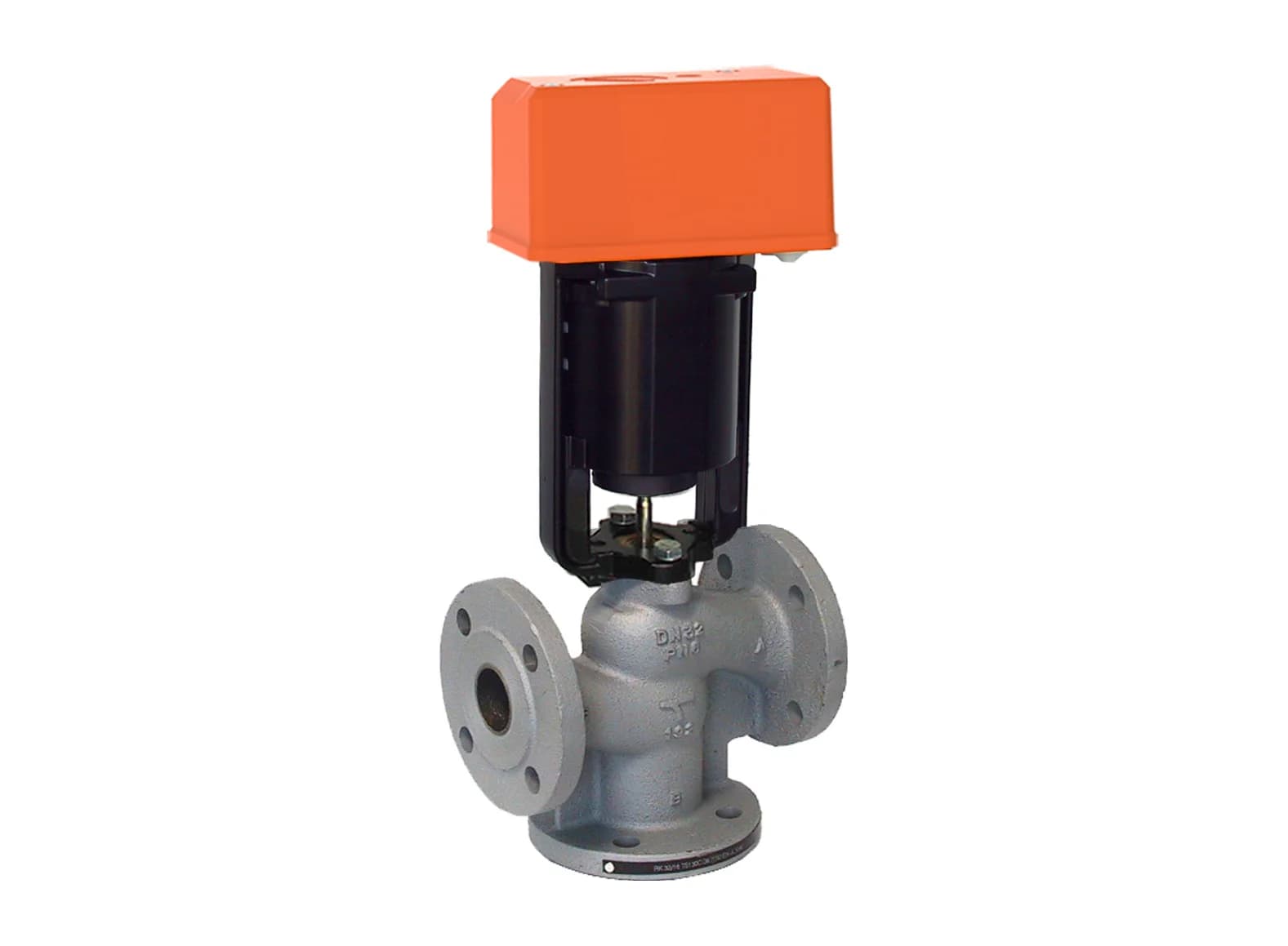RF grey cast iron three-way flanged valve with actuator