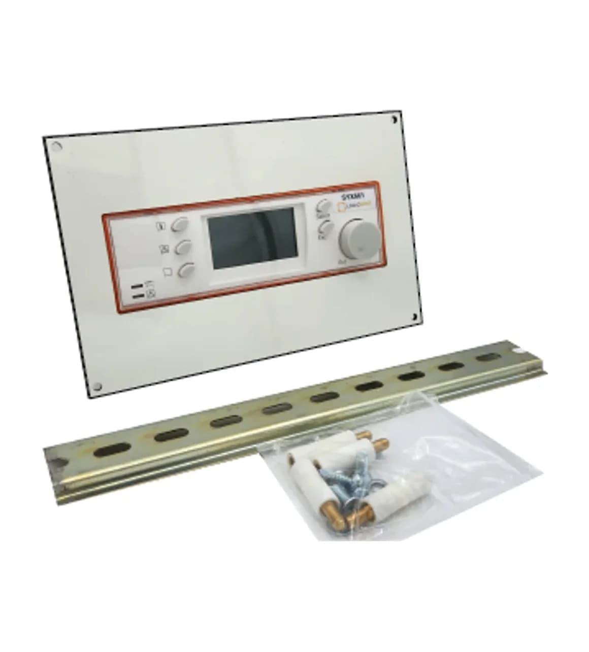 Small mounting bracket kit with DIN rail and fixings